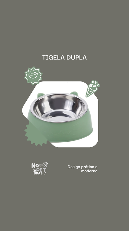 TIGELA DUPLA DE ALIMENTAÇÃO PARA PETS