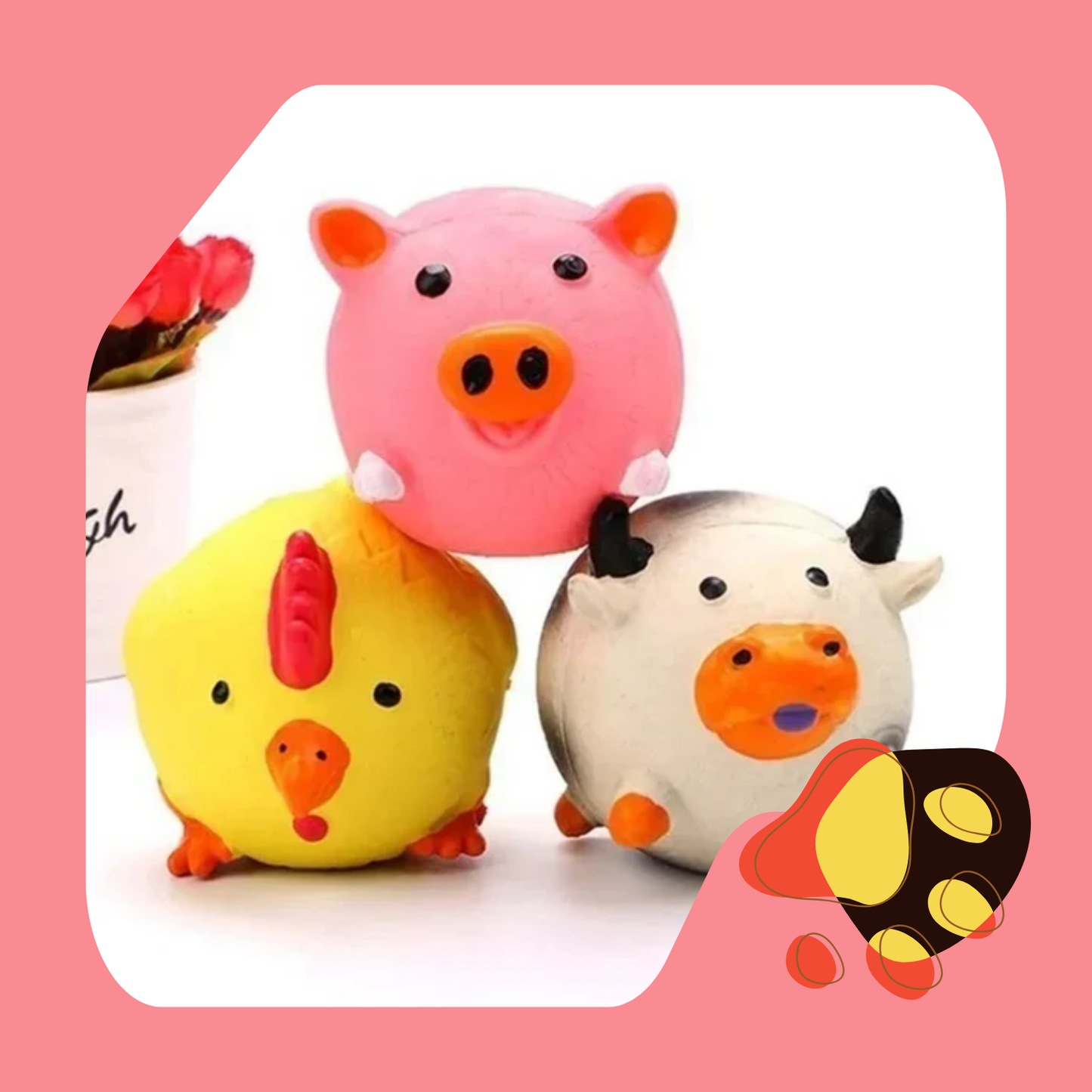 BRINQUEDO DE BORRACHA COM SOM PARA CÃES