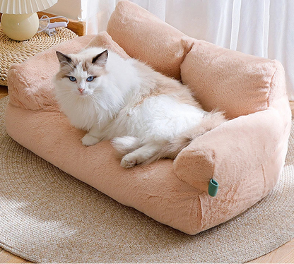 SOFÁ CAMA LUXUOSA DE PELÚCIA PARA GATOS
