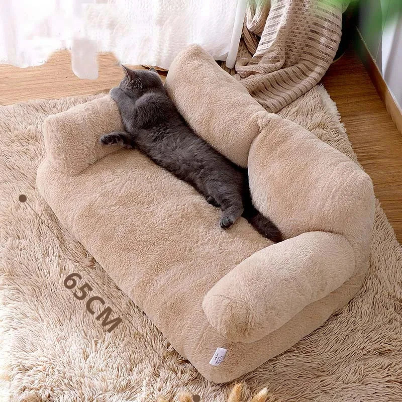 SOFÁ CAMA LUXUOSA DE PELÚCIA PARA GATOS