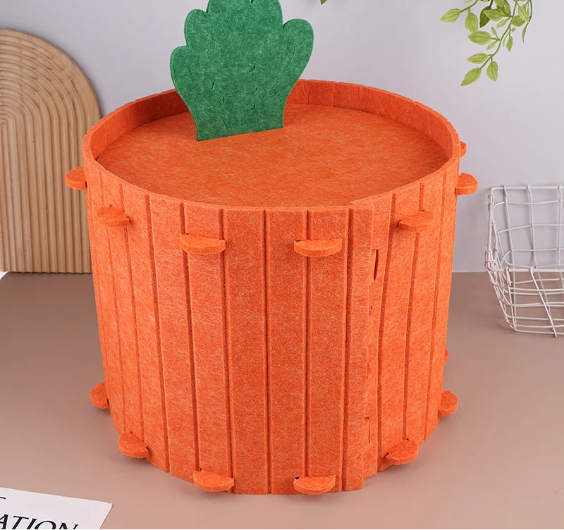 CAMA TENDA DE VELUDO EM FORMATO DE CENOURA