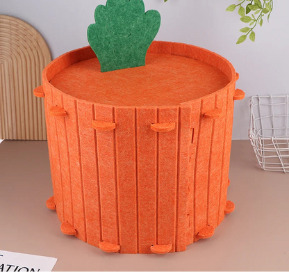 CAMA TENDA DE VELUDO EM FORMATO DE CENOURA