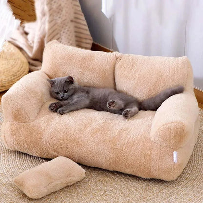 SOFÁ CAMA LUXUOSA DE PELÚCIA PARA GATOS