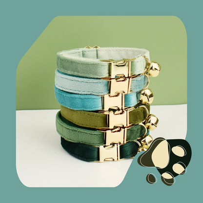 COLEIRA DE VELUDO E GUIZO