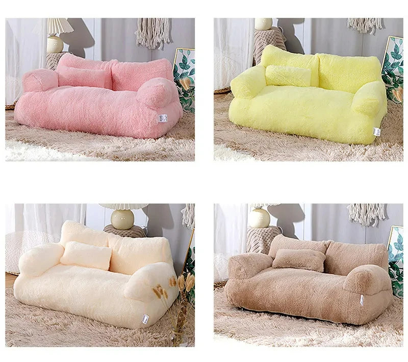 SOFÁ CAMA LUXUOSA DE PELÚCIA PARA GATOS