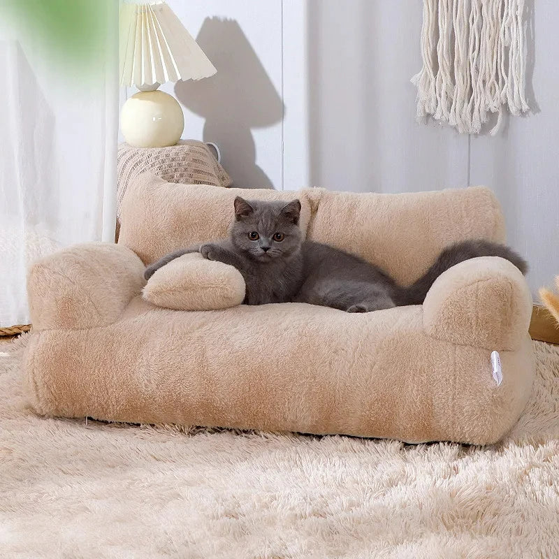 SOFÁ CAMA LUXUOSA DE PELÚCIA PARA GATOS