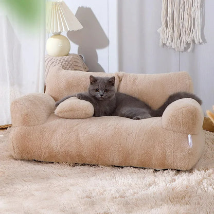 SOFÁ CAMA LUXUOSA DE PELÚCIA PARA GATOS